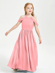 Robes de Demoiselle d'Honneur Junior à Hors de l'Épaule de Rêve Flamant