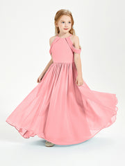 Robes de Demoiselle d'Honneur Junior à Hors de l'Épaule de Rêve Flamant