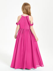 Robes de Demoiselle d'Honneur Junior à Hors de l'Épaule de Rêve Fuchsia