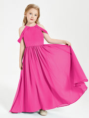 Robes de Demoiselle d'Honneur Junior à Hors de l'Épaule de Rêve Fuchsia