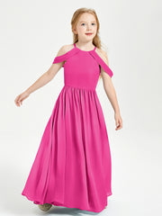 Robes de Demoiselle d'Honneur Junior à Hors de l'Épaule de Rêve Fuchsia