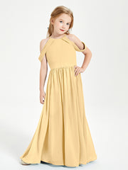 Robes de Demoiselle d'Honneur Junior à Hors de l'Épaule de Rêve Or