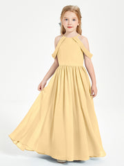 Robes de Demoiselle d'Honneur Junior à Hors de l'Épaule de Rêve Or