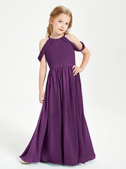 Robes de Demoiselle d'Honneur Junior à Hors de l'Épaule de Rêve Raisin