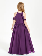 Robes de Demoiselle d'Honneur Junior à Hors de l'Épaule de Rêve Raisin
