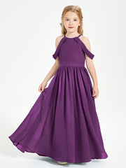 Robes de Demoiselle d'Honneur Junior à Hors de l'Épaule de Rêve Raisin