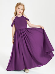 Robes de Demoiselle d'Honneur Junior à Hors de l'Épaule de Rêve Raisin
