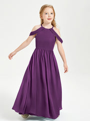 Robes de Demoiselle d'Honneur Junior à Hors de l'Épaule de Rêve Raisin