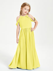 Robes de Demoiselle d'Honneur Junior à Hors de l'Épaule de Rêve Citron