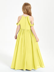 Robes de Demoiselle d'Honneur Junior à Hors de l'Épaule de Rêve Citron