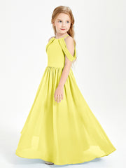Robes de Demoiselle d'Honneur Junior à Hors de l'Épaule de Rêve Citron