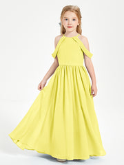 Robes de Demoiselle d'Honneur Junior à Hors de l'Épaule de Rêve Citron