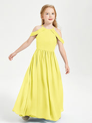 Robes de Demoiselle d'Honneur Junior à Hors de l'Épaule de Rêve Citron