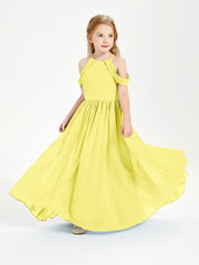 Robes de Demoiselle d'Honneur Junior à Hors de l'Épaule de Rêve Citron