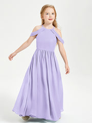 Robes de Demoiselle d'Honneur Junior à Hors de l'Épaule de Rêve Lilas