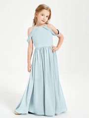 Robes de Demoiselle d'Honneur Junior à Hors de l'Épaule de Rêve Brume
