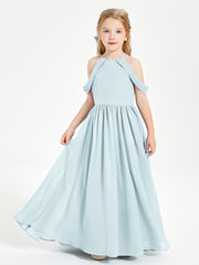 Robes de Demoiselle d'Honneur Junior à Hors de l'Épaule de Rêve Brume