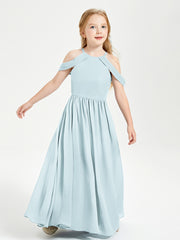 Robes de Demoiselle d'Honneur Junior à Hors de l'Épaule de Rêve Brume