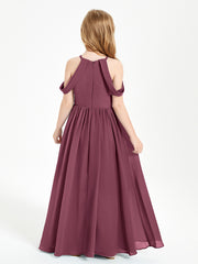Robes de Demoiselle d'Honneur Junior à Hors de l'Épaule de Rêve Mûre