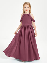 Robes de Demoiselle d'Honneur Junior à Hors de l'Épaule de Rêve Mûre