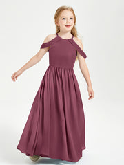 Robes de Demoiselle d'Honneur Junior à Hors de l'Épaule de Rêve Mûre