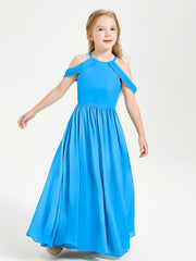 Robes de Demoiselle d'Honneur Junior à Hors de l'Épaule de Rêve Bleu Océan