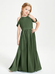 Robes de Demoiselle d'Honneur Junior à Hors de l'Épaule de Rêve Olive Verte