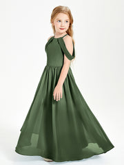 Robes de Demoiselle d'Honneur Junior à Hors de l'Épaule de Rêve Olive Verte