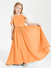 Robes de Demoiselle d'Honneur Junior à Hors de l'Épaule de Rêve Orange