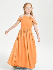 Robes de Demoiselle d'Honneur Junior à Hors de l'Épaule de Rêve Orange