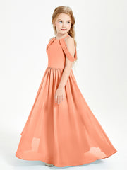Robes de Demoiselle d'Honneur Junior à Hors de l'Épaule de Rêve Papaye