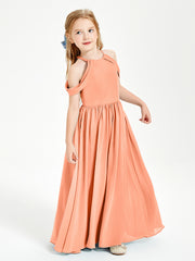 Robes de Demoiselle d'Honneur Junior à Hors de l'Épaule de Rêve Papaye