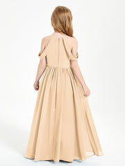 Robes de Demoiselle d'Honneur Junior à Hors de l'Épaule de Rêve Pêche