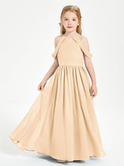 Robes de Demoiselle d'Honneur Junior à Hors de l'Épaule de Rêve Pêche