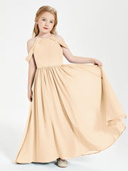 Robes de Demoiselle d'Honneur Junior à Hors de l'Épaule de Rêve Pêche
