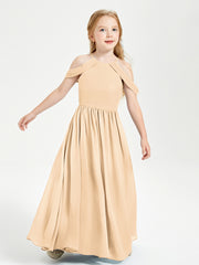 Robes de Demoiselle d'Honneur Junior à Hors de l'Épaule de Rêve Pêche