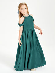Robes de Demoiselle d'Honneur Junior à Hors de l'Épaule de Rêve Paon