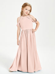 Robes de Demoiselle d'Honneur Junior à Hors de l'Épaule de Rêve Rose Perle