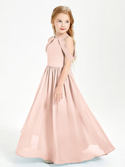 Robes de Demoiselle d'Honneur Junior à Hors de l'Épaule de Rêve Rose Perle