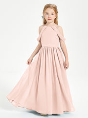 Robes de Demoiselle d'Honneur Junior à Hors de l'Épaule de Rêve Rose Perle