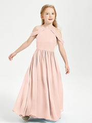 Robes de Demoiselle d'Honneur Junior à Hors de l'Épaule de Rêve Rose Perle