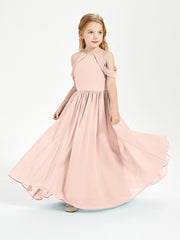 Robes de Demoiselle d'Honneur Junior à Hors de l'Épaule de Rêve Rose Perle