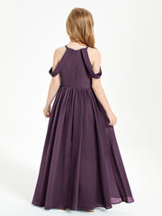 Robes de Demoiselle d'Honneur Junior à Hors de l'Épaule de Rêve Plum
