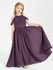 Robes de Demoiselle d'Honneur Junior à Hors de l'Épaule de Rêve Plum