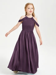 Robes de Demoiselle d'Honneur Junior à Hors de l'Épaule de Rêve Plum
