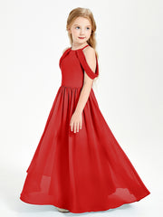 Robes de Demoiselle d'Honneur Junior à Hors de l'Épaule de Rêve Rouge