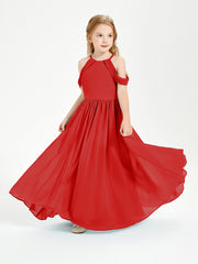 Robes de Demoiselle d'Honneur Junior à Hors de l'Épaule de Rêve Rouge