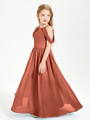 Robes de Demoiselle d'Honneur Junior à Hors de l'Épaule de Rêve Rouille