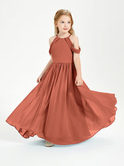 Robes de Demoiselle d'Honneur Junior à Hors de l'Épaule de Rêve Rouille