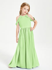 Robes de Demoiselle d'Honneur Junior à Hors de l'Épaule de Rêve Sauge